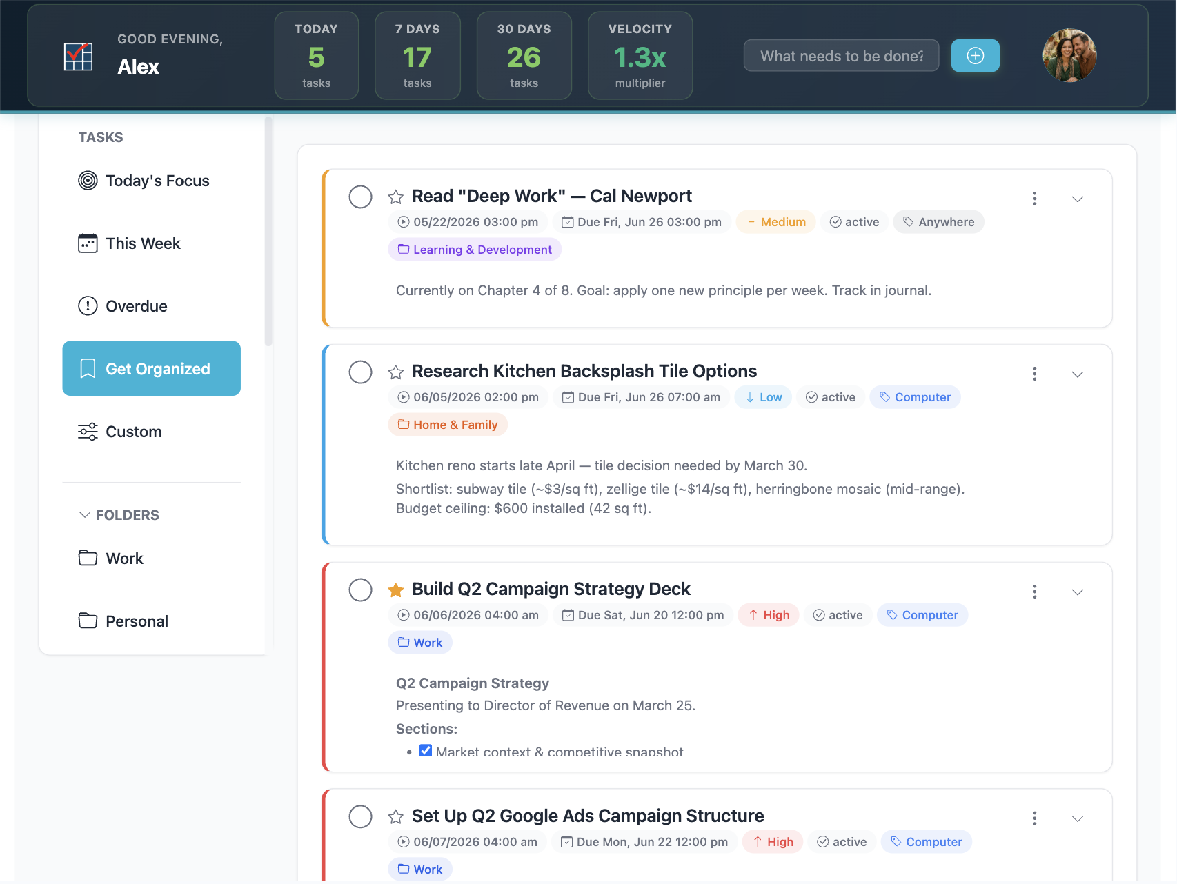 Next Actions — Principal Task